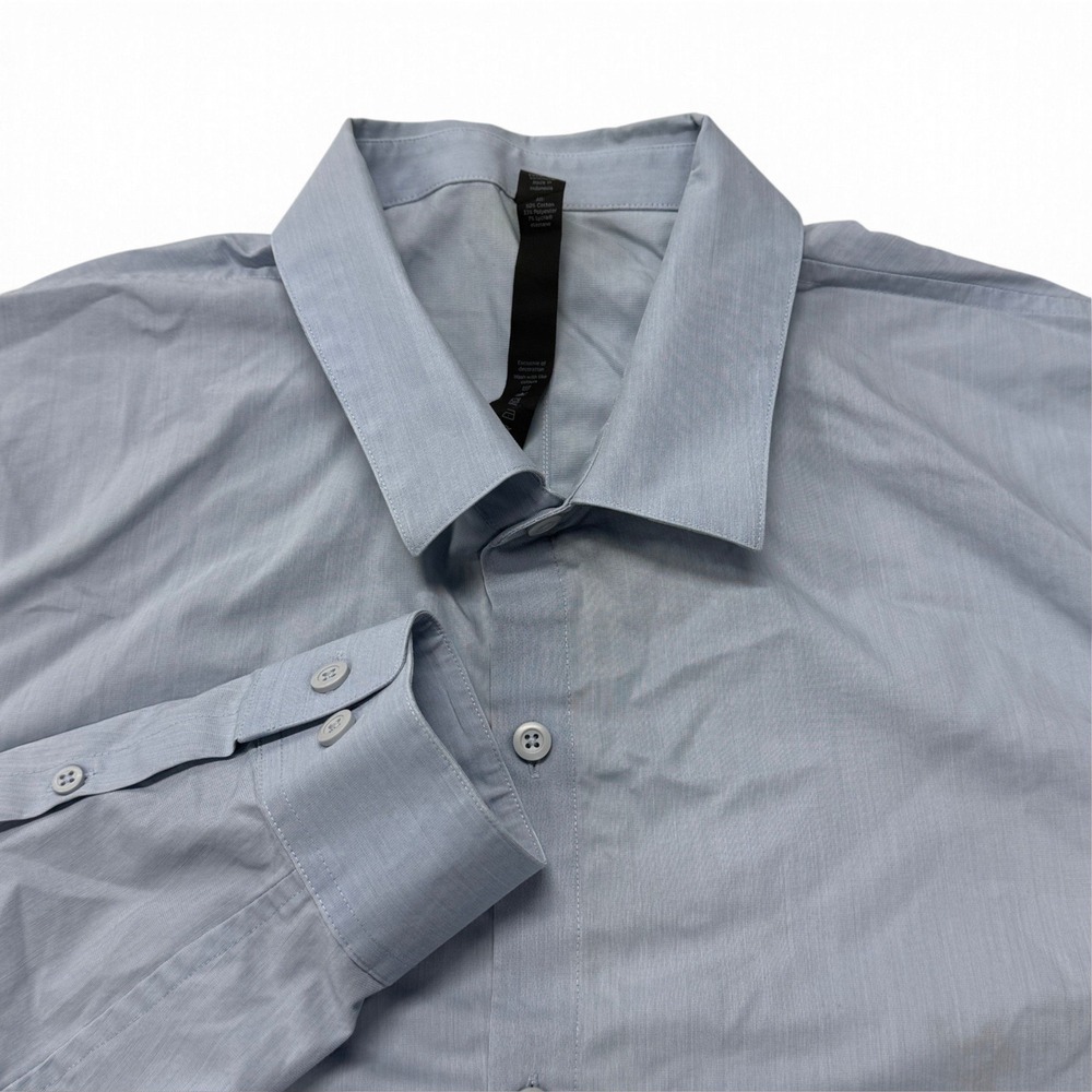 Lululemon Commission Long Sleeve Button Up Shirt Mens XXL Light Blue Stretch